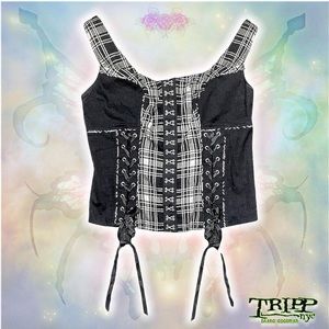 Sold | TRIPP NYC | Milkmaid Style Plaid Tartan Corset Top